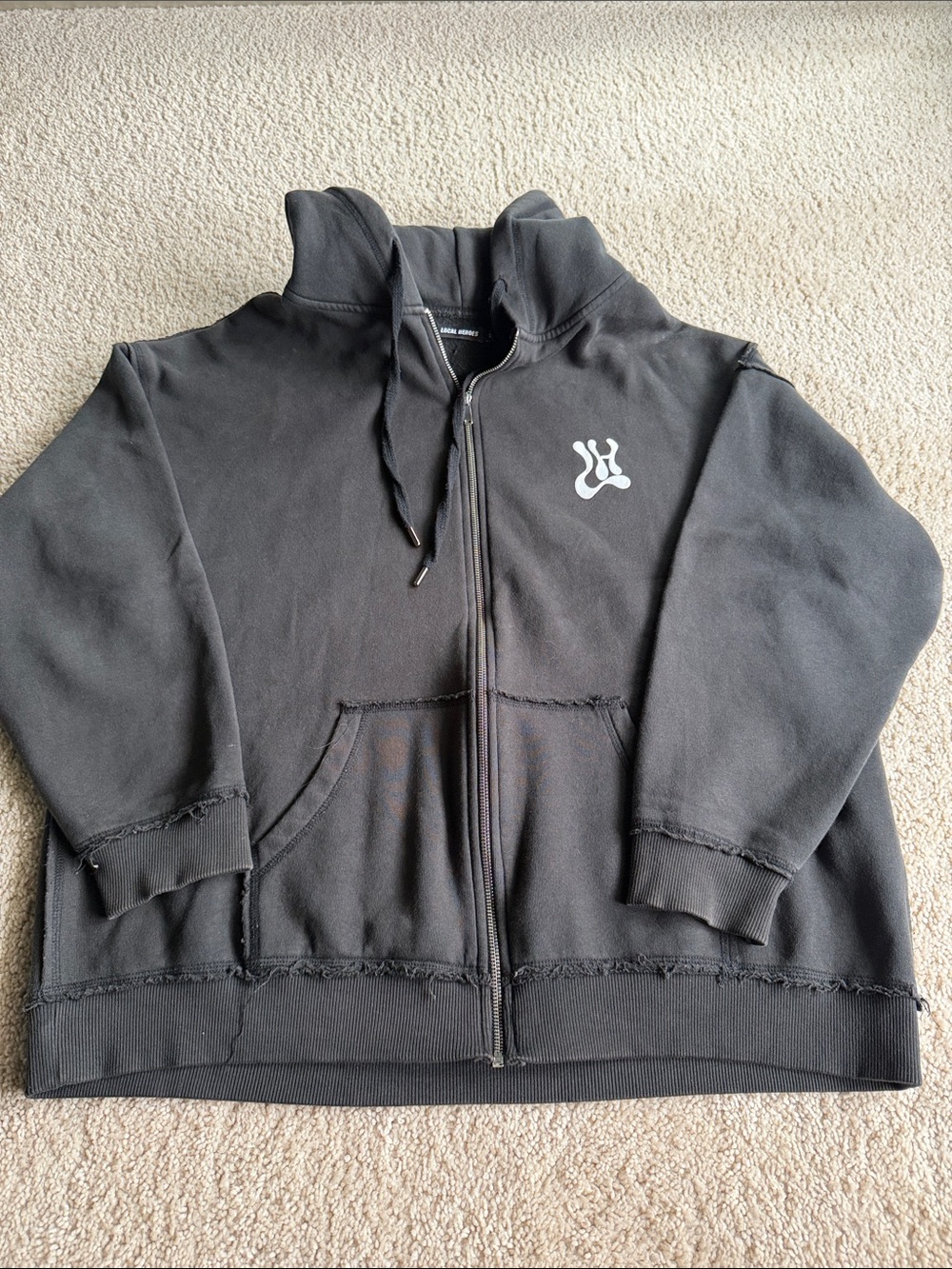 OVERSIZED PacSun Zip-Up Hoodie with Subtle White Chest Logo